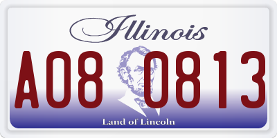 IL license plate A080813