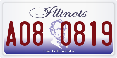 IL license plate A080819