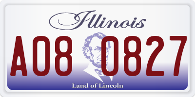 IL license plate A080827