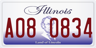 IL license plate A080834