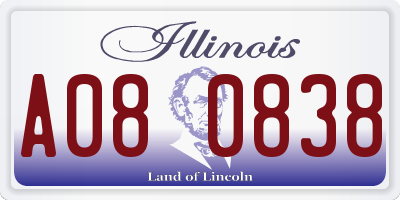 IL license plate A080838