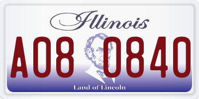 IL license plate A080840