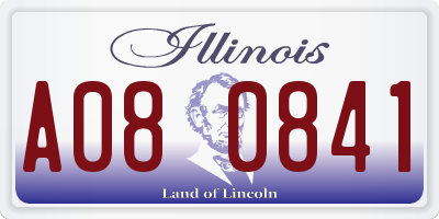 IL license plate A080841
