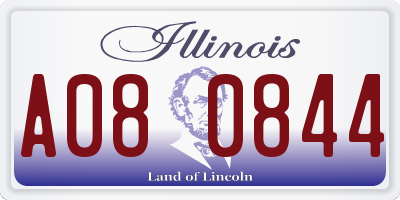 IL license plate A080844