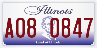 IL license plate A080847