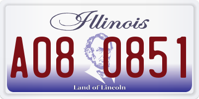 IL license plate A080851