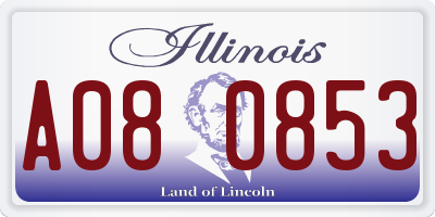 IL license plate A080853