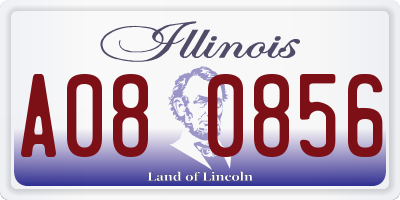 IL license plate A080856