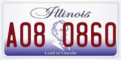 IL license plate A080860
