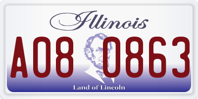 IL license plate A080863