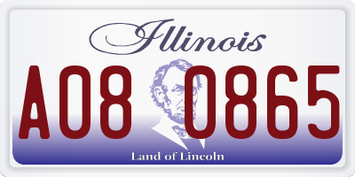 IL license plate A080865