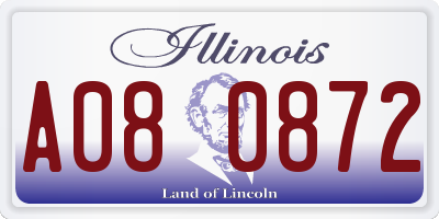 IL license plate A080872
