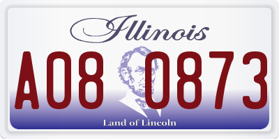IL license plate A080873