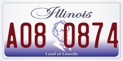 IL license plate A080874