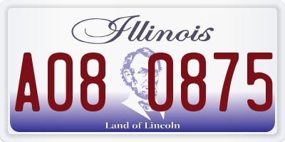 IL license plate A080875