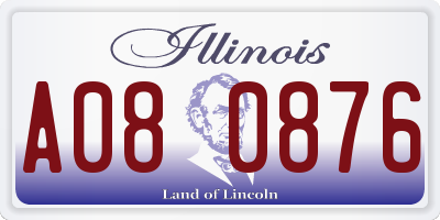 IL license plate A080876