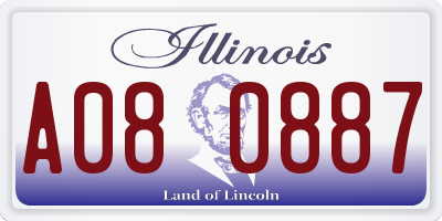 IL license plate A080887