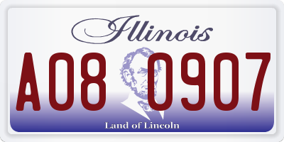 IL license plate A080907