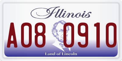 IL license plate A080910