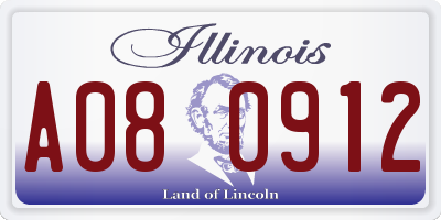 IL license plate A080912