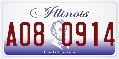 IL license plate A080914