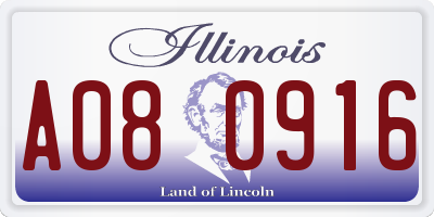 IL license plate A080916
