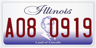 IL license plate A080919