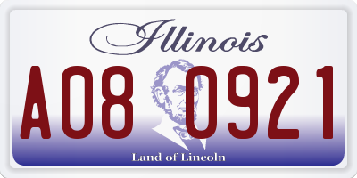 IL license plate A080921