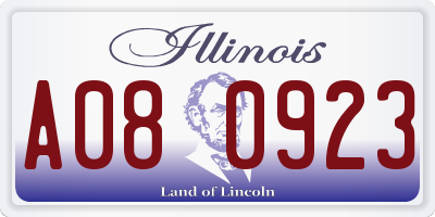 IL license plate A080923