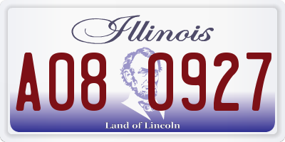 IL license plate A080927