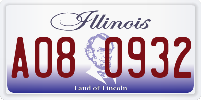 IL license plate A080932