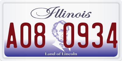 IL license plate A080934