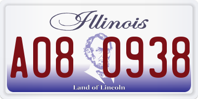 IL license plate A080938