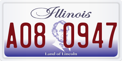 IL license plate A080947