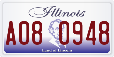 IL license plate A080948