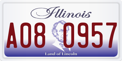 IL license plate A080957