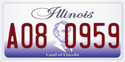 IL license plate A080959