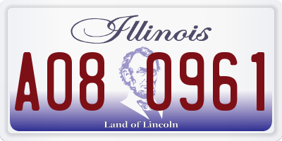 IL license plate A080961
