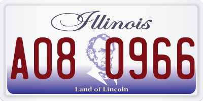IL license plate A080966