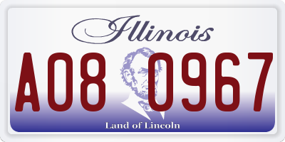 IL license plate A080967