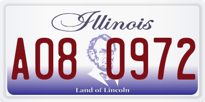IL license plate A080972