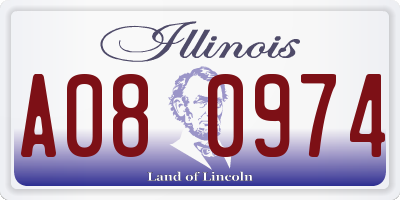 IL license plate A080974