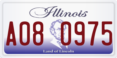 IL license plate A080975