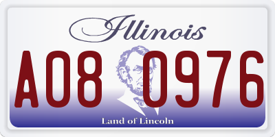 IL license plate A080976