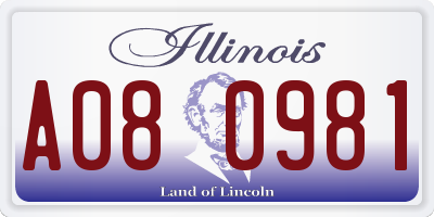 IL license plate A080981