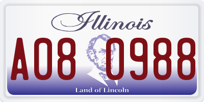 IL license plate A080988