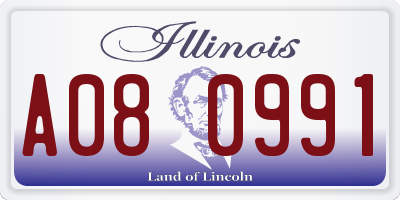 IL license plate A080991