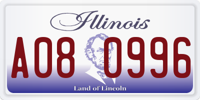 IL license plate A080996