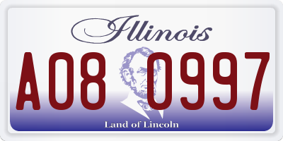 IL license plate A080997