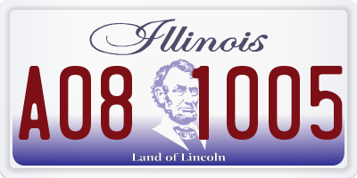 IL license plate A081005